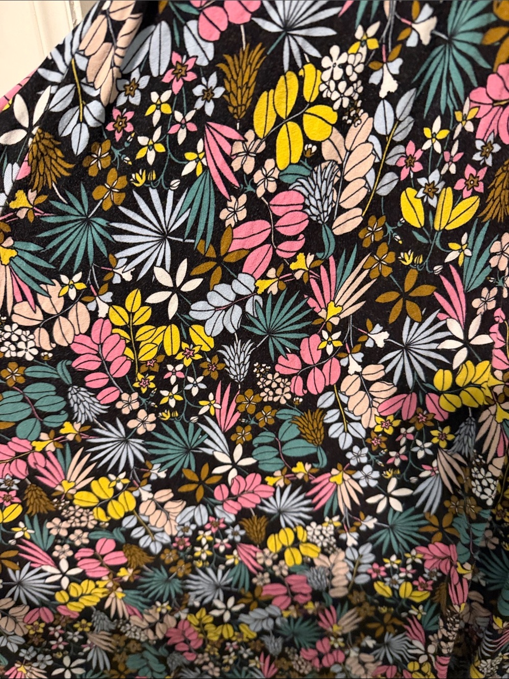 Boden Elenor Jersey Black Floral Faux Wrap Maxi Dress with Pink, Yellow & Blue - Picture 9 of 9